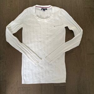 Tommy Hilfiger Women's White Cable Knit Top